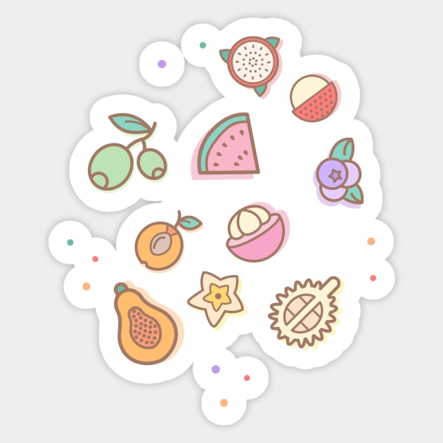 cute colored fresh fruit Sticker by choiyoojin